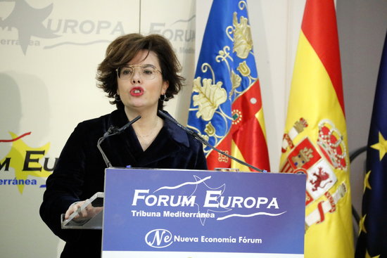 The Spanish vice president, Soraya Sáenz de Santamaría, in an event in Valencia (by José Soler)
